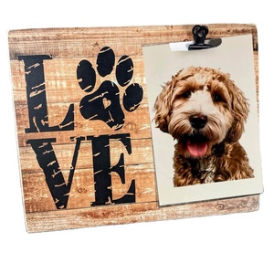 Customized <b>Pet</b> <b>Memorial</b> Wood Dog Picture Frame With Paw Prints - Product Image 2
