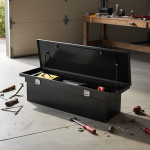 Cassetta degli attrezzi in alluminio 69x20x18 pollici, resistente e impermeabile, per garage, con maniglie laterali - Product Image 2