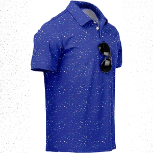 Vêtements de golf pour hommes, imprimé animal, respirant, léger, sans couture, en spandex/polyester, polo à manches courtes avec fonction de séchage rapide - Product Image 1