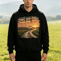 Vêtements personnalisés en tissu épais, sweat-shirt graphique pour homme avec impression numérique directe à jet d'encre