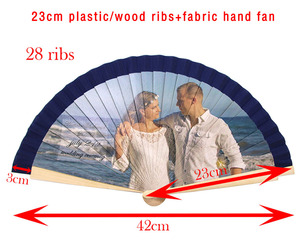 23Cm Xương Sườn Gỗ + Vải Tay Fan Nhà Máy Tùy Chỉnh Bán Buôn Cá Nhân Gấp Quạt Tay - Product Image 5