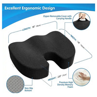Coussin de siège à mémoire de forme à récupération lente pour longues heures de position assise, coussin de bureau sédentaire, soulagement des douleurs dorsales, sciatique, coussin de massage des fesses