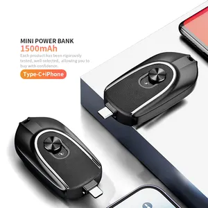 Spot Produkt Sichere Strom nutzung Tragbare Mini-Schlüssel bund Power Bank 1500Mah Für Android-Handy