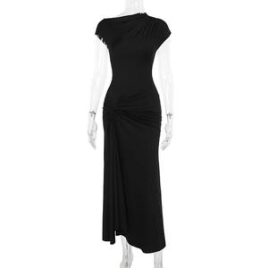 Vestido Maxi Bohemio Ecológico de Línea A, Nuevo Modelo 2025, con Abertura Lateral, Sin Mangas, Casual, Tejido Sólido con Parches, para Invierno y Verano - Product Image 4