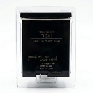 Compteur d'heures TH641 AC100V 50/60Hz 1.5W, compteur de temps mécanique avec bouton de réinitialisation, fabriqué au Japon - Product Image 1