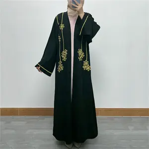 Middle East Dubai new elegant nail Jane zipper bat sleeve cardigan robe Abaya for women Islamic clothing abaya