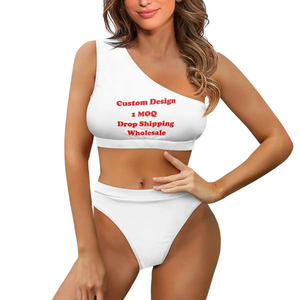 Venta caliente personalizado de las mujeres de un hombro de gran tamaño Sexy traje de baño Ropa de playa República <span class=keywords><strong>Dominicana</strong></span> Imprimir Loose Fit Bikinis Ropa de playa - Product Image 6
