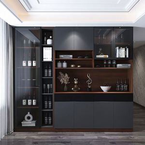 ตู้ไซด์บอร์ดไม้สไตล์โมเดิร์นรักษ์โลกสำหรับห้องรับประทานอาหาร ตู้บุฟเฟ่ต์สั่งทำพิเศษพร้อมชั้นวางปรับระดับได้ ดีไซน์ไม้แผ่นสำหรับจัดเก็บ - Product Image 2