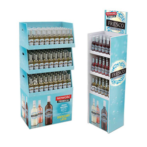 Quảng Cáo Uống bia chai rượu vang nước sản phẩm <span class=keywords><strong>Pop</strong></span> giấy hiển thị sàn đứng sóng hiển thị các tông kệ cho các cửa hàng PVC - Product Image 3