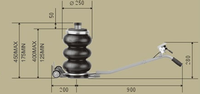 Cric pneumatique de haute qualité 3 tonnes en acier et caoutchouc pour réparation automobile, cric ballon à air avec plage de 150-400 mm