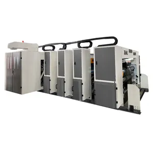 Nuevo tipo de máquina de impresión de cartón de cuatro colores completamente automática a buen precio con máquina ranuradora y troqueladora