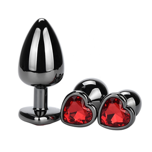 Juguete Sexual Anal para Mujeres, Tapón Anal Negro en Forma de Corazón, Joya Anal, Tapón para el Trasero - Product Image 1