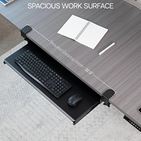 Plateau de clavier moderne en acier sous le tiroir de clavier d'ordinateur coulissant de bureau avec plateau de souris pour la dactylographie de chambre à coucher