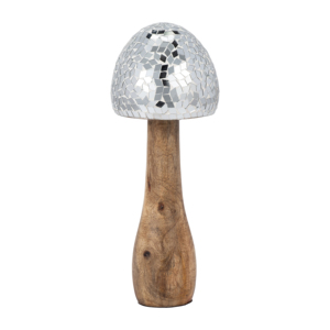 Statuetta a forma di fungo con base in legno di mango, scultura decorativa per la casa, l'ufficio o come ornamento per la stanza. - Product Image 2