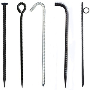 J Type Ground Garden <strong>Rebar</strong> Stakes for Swing Set Earth Anchors for Camping - Product Image 2