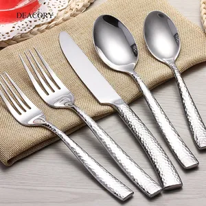 New Fashion Silver And Black 304 Stainless Steel Knife Fork Spoon Cutlery Besteck Set