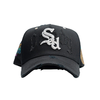 Gorra de Béisbol Original Angel Azul con Estampado Unisex, Estilo Desgastado, Deportiva, de 5 Paneles, con Patrón de Letras, Moda Urbana, Común 100%