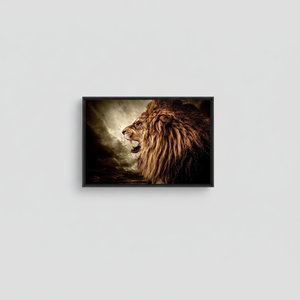 Roaring Lion Canvas Art: Vibrant Printed Animal Wall Decor,<b>BLACK</b> <b>FRAMED</b> CANVAS - Product Image 2