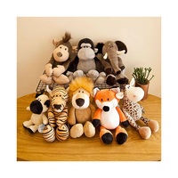 Jouets en peluche d'animaux de la jungle, tigre, renard, raton laveur, girafe, éléphant, jouet en peluche d'animaux sauvages, fabrication sur mesure en gros