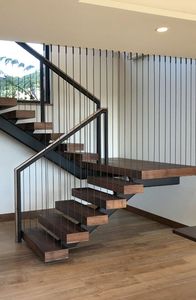 CBMmart Single Stringer Staircase Modelos de <span class=keywords><strong>escalera</strong></span> para el <span class=keywords><strong>segundo</strong></span> <span class=keywords><strong>piso</strong></span> Varilla de aluminio Cuerda Barandilla de vidrio Diseño de <span class=keywords><strong>madera</strong></span> Dibujos en 3D - Product Image 4