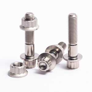 GR5 titanyum alaşım çift damızlık raptiye CNC egzoz borusu modifikasyonu M8/M10 vidalar ile düz Finish araba motosiklet altıgen cıvata - Product Image 6