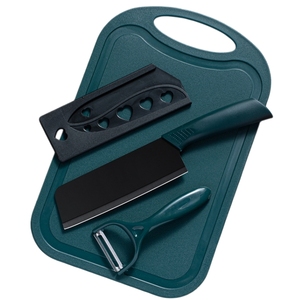 Set di Coltelli da Campeggio Multifunzionali in Acciaio Inox con Tagliere, Lavabili in Lavastoviglie, Set di Coltelli per Cucina in Acciaio Inox - Product Image 1