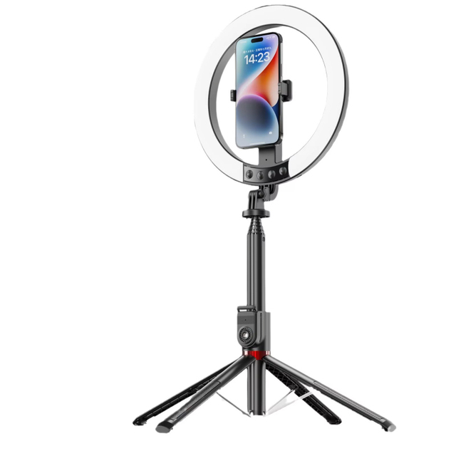 New Aluminum Alloy Mobile Phone Live Broadcast P225q High-angle Lens Supports Selfie Stick Makeup Video Selfie Ring Fill Light