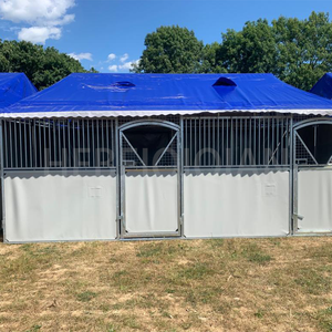 Abrigo Externo Estrutura de Aço Grande para Cavalos Abrigo para Equitação Estábulo de Cavalos HDPE Abrigo para Cavalos com Telhado - Product Image 3