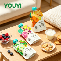 Sachet souple personnalisé imprimé finition mate avec bec verseur, qualité alimentaire, forme spéciale, sachet d'emballage stand-up pour jus, gelée, boissons liquides 100ml