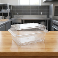Boîte à charnière en PET transparente, capacité 2000 ml / 67 oz, gamme de boîtes à charnière en PET - Vente en gros de boîtes à charnière en PET pour boulangerie
