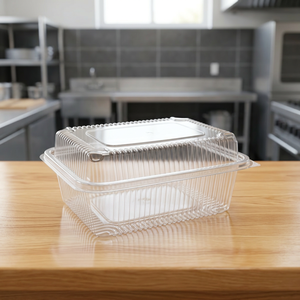 Boîte à charnière en PET transparente, capacité 2000 ml / 67 oz, gamme de boîtes à charnière en PET - Vente en gros de boîtes à charnière en PET pour boulangerie - Product Image 2
