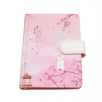 Carnet A5 en cuir PU avec logo personnalisé, rose Sakura, impression personnalisée, journal intime pour l'école et fournitures cadeaux en gros