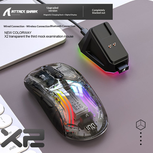 RGB Tri-Mode (2.4G + Dual ) Wireless Transparent Gaming <b>Mouse</b> With Digital Display - Product Image 2