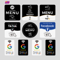 Étiquette NFC Google Review en acrylique NXP213 215 216, affichage programmable du menu, carte adhésive RFID, restaurant, hôtel, commerce de détail