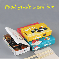 Boîte à desserts sushi, papier de qualité alimentaire imprimé personnalisé jetable, 50 pièces