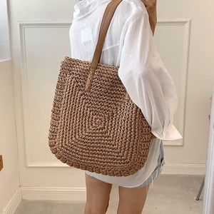 Bolso Tote Tejido a Mano <span class=keywords><strong>de</strong></span> Gran Capacidad con Forro <span class=keywords><strong>de</strong></span> Algodón para Vacaciones en la Playa - Bolso <span class=keywords><strong>de</strong></span> Hombro Casual - Product Image 4