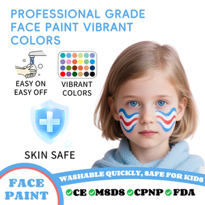 <span class=keywords><strong>Kit</strong></span> de peinture faciale complet MEISHANG CE à base d'eau, lavable et non toxique, 64 à 108 pièces pour enfants, incluant des pochoirs, des pinceaux et des fards à paillettes. - Product Image 2