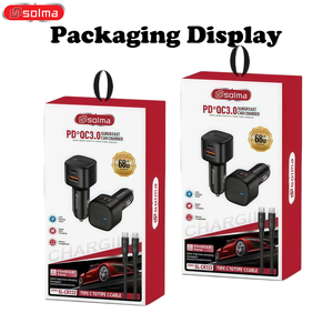 Cargador Rápido para Auto <span class=keywords><strong>Solma</strong></span> Wholesale PD 3.0 QC3.0 para Teléfonos Móviles Android, Relojes Inteligentes, Herramientas Eléctricas, OTP 12V-24V - Product Image 5