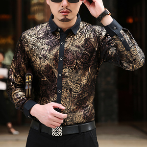 Vestido <span class=keywords><strong>de</strong></span> negocios personalizado <span class=keywords><strong>para</strong></span> <span class=keywords><strong>hombre</strong></span>, <span class=keywords><strong>camisa</strong></span> <span class=keywords><strong>de</strong></span> seda informal con estampado <span class=keywords><strong>de</strong></span> flores - Product Image 4
