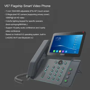 7 дюймов V67 флагманский смарт-телефон 20 SIP линии отель Sip Voip ip-телефония видео домофон