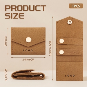 Organizer per Gioielli da Viaggio Portatile con Logo Personalizzato, Pochette Pieghevole in Microfibra Scamosciata, Piccola Borsa Morbida con Bottone a Pressione per Regalo - Product Image 2