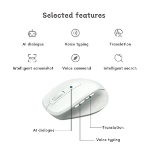 Ratón Inalámbrico Silencioso para Oficina con IA, Adaptable a Conexiones USB y Bluetooth, Escritura por Voz/Traducción por Voz/AIPPT/AiText - Product Image 6