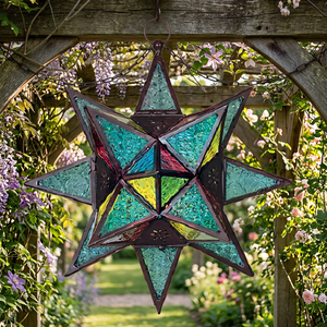 Handmade <b>Moroccan</b> Moorish Star Shape Frosted Glass Lantern Light Shade New Home <b>Decoration</b> for Christmas Other Candle Holders - Product Image 2