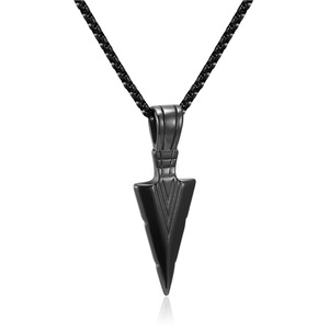 힙합 스테인레스 스틸 화살표 펜던트 상자 체인 남자의 펑크 목걸이 골드/실버 화살촉 목걸이 - Product Image 4