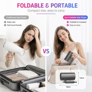 ไดร์เป่าผม Torlin พร้อมส่ง กำลังไฟ 1800 วัตต์ แห้งเร็ว จัดแต่งทรงได้หลากหลาย พับเก็บได้ ขนาดกะทัดรัด ใช้ในโรงแรม ร้านเสริมสวย และรถบ้าน - Product Image 6