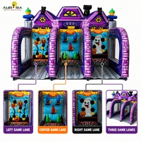 Stand de jeu gonflable trois-en-un pour Halloween avec défis de lancer pour les opérateurs de parcs d'attractions