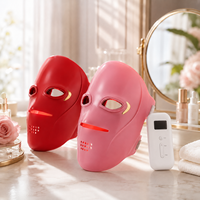 Masque facial en silicone 3D GLPE à 4 longueurs d'onde (630 nm, 850 nm) avec 5 modes de thérapie par lumière rouge et NIR pour spa, clinique, vente en gros, OEM