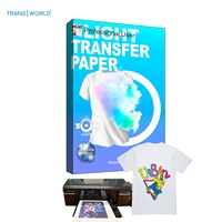 Transworld A4 migliore maglietta leggera a getto d'inchiostro carta a trasferimento termico inchiostro a pigmenti carta a trasferimento termico a getto d'inchiostro per tessuto di cotone leggero