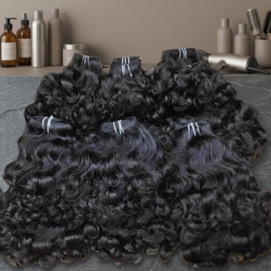 Extensions de cheveux humains bouclés non traités, tissage profond, faites à la main, pour exportateurs en gros - Product Image 3