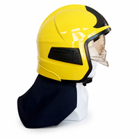Casque de pompier certifié ignifuge personnalisé avec lunettes intégrées et protège-cou